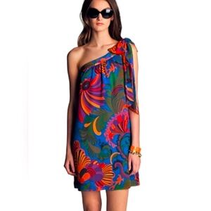 Trina Turk summer 2012 100% silk Banana Republic Colorful One-Shoulder Dress